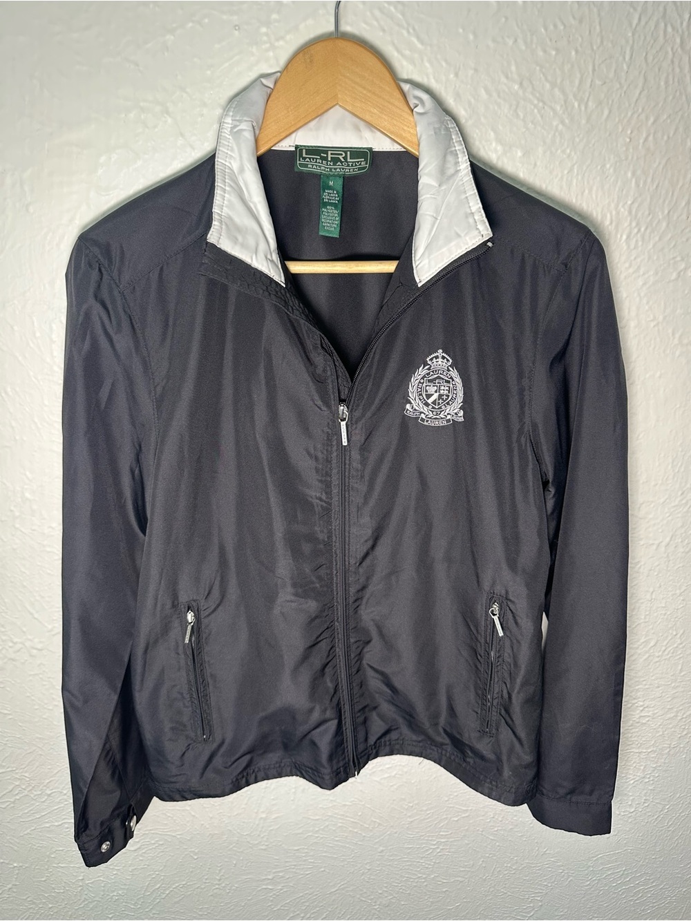Lauren Ralph Lauren Active Jacket Womens Medium Black Lightweight Windbreaker